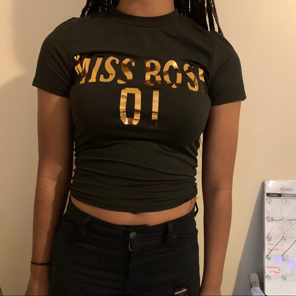 Black Tight fitted crop top